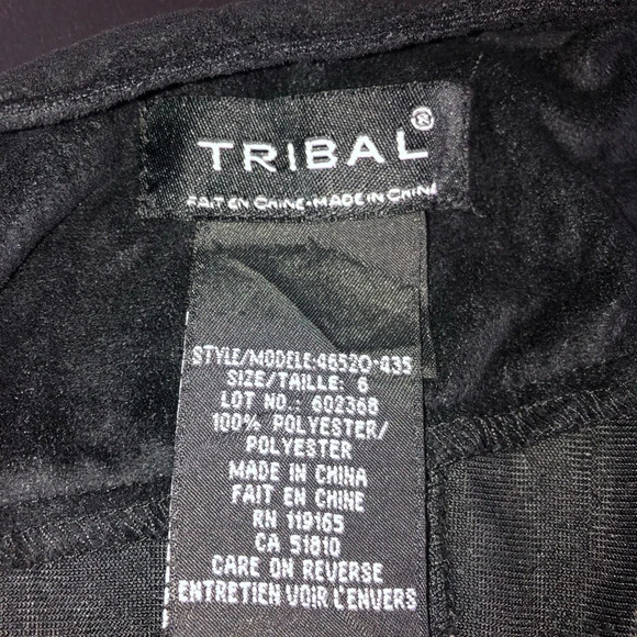 Tribal Midi Skirt Faux Suede Black Copperish Piping 6 Grunge Y2K Witchy - Picture 2 of 10